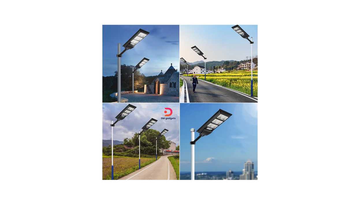#406M#DM®Led 600W IP67 Waterproof Solar Street spotlight with remote control – Black
