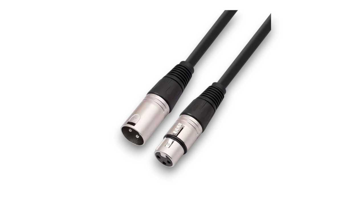 Audio Cable XLR 3 pin (in) to XLR 3 pin (out), 1 meter