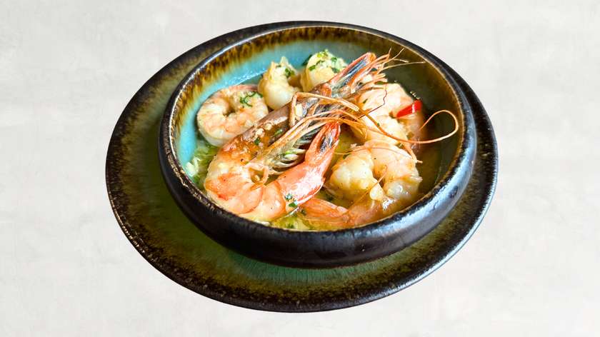 Krewetki w sosie winno - maślanym