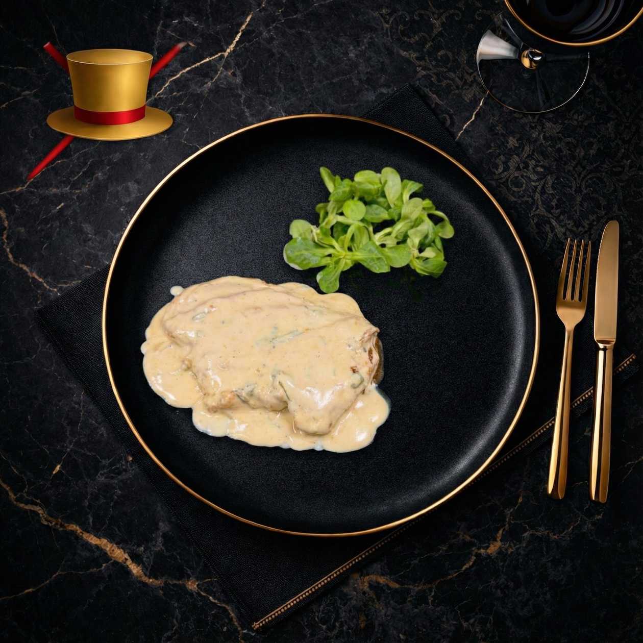 Pui cu Sos Gorgonzola 300 Gr.