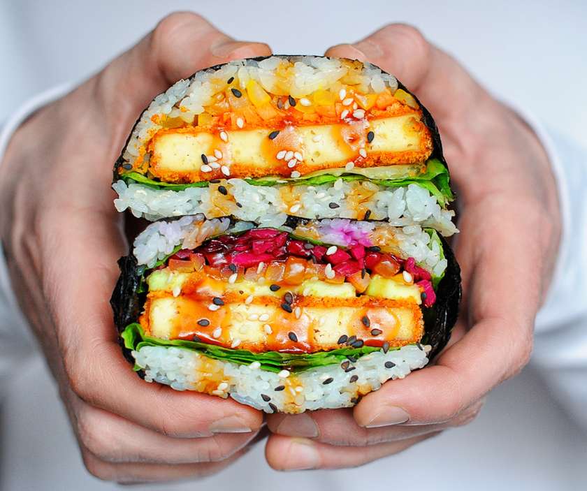 Sushi Burger with shrimps
