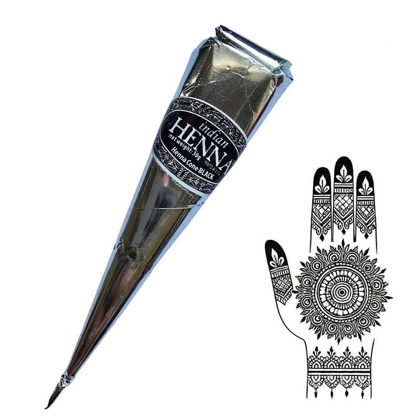 9994523 Henna For Drawing Black, 1 Cone, 30 g, Indian Henna