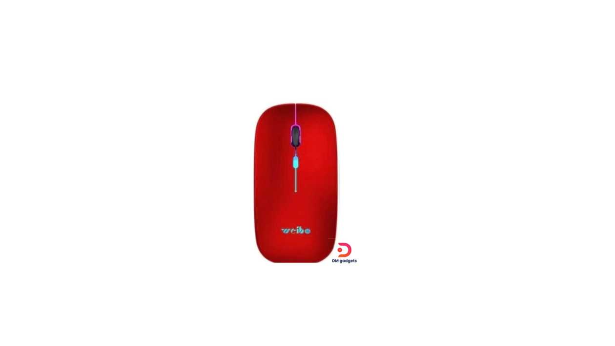 #335C1#Weibo®RF6800 RGB Bluetooth Wireless 2.4Gz Computer Mouse – Red