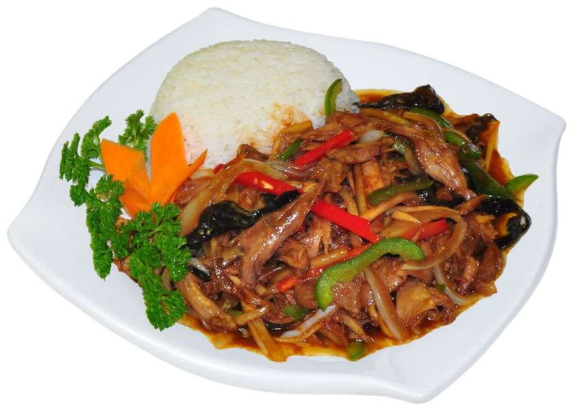 Kachní nudličky v mořské omáčce s rýží