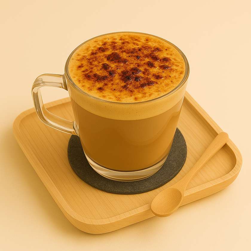 Latte com açúcar queimado