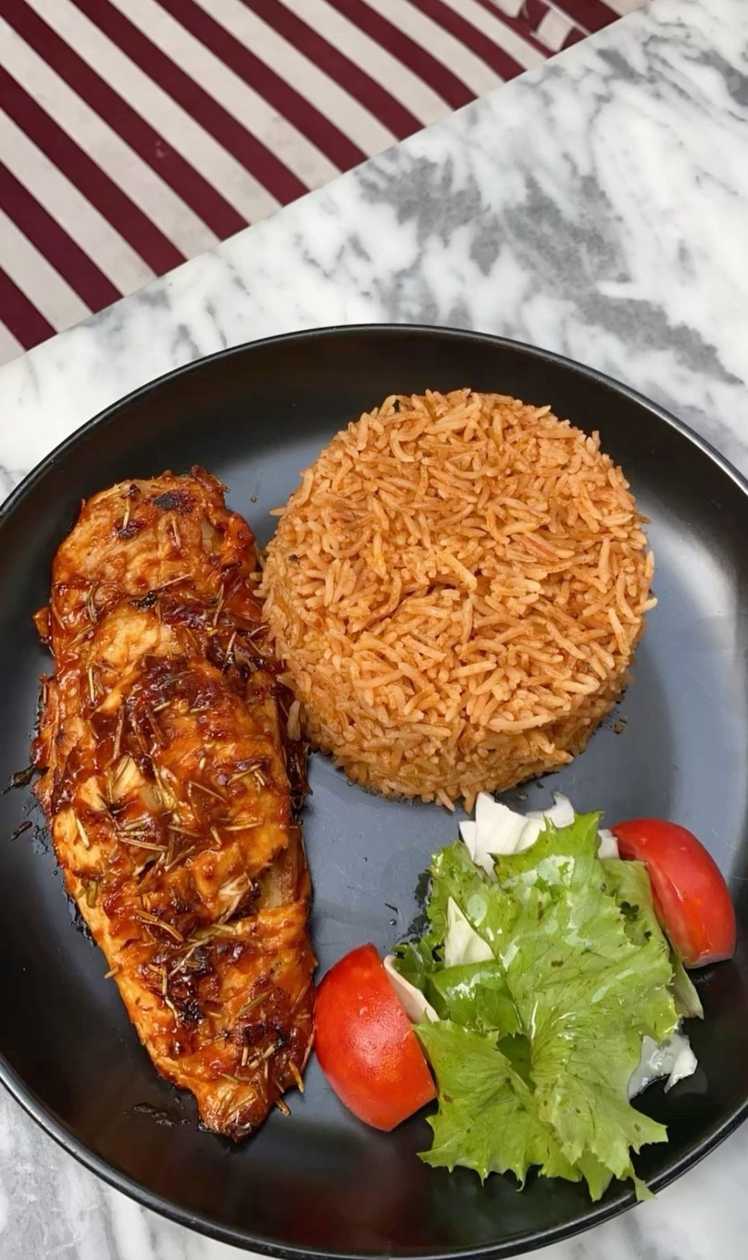 Jollof Rice w/ Grilled Turkey
