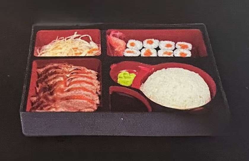 C2. Crispy duck, rice, lettuce, salmon maki