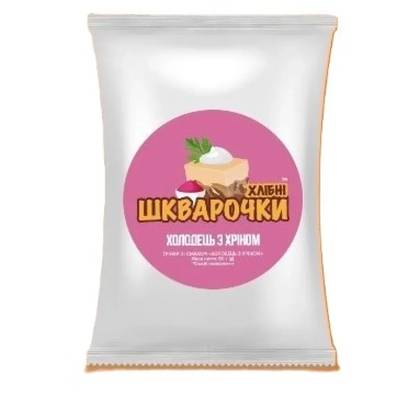 Хлібні шкварочки холодець з хріном
