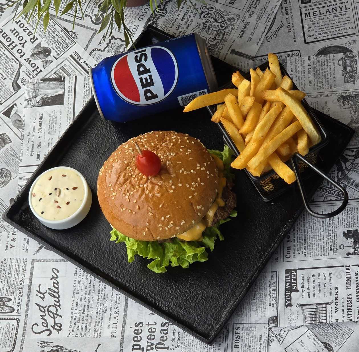 Smash Chicken Burger Combo