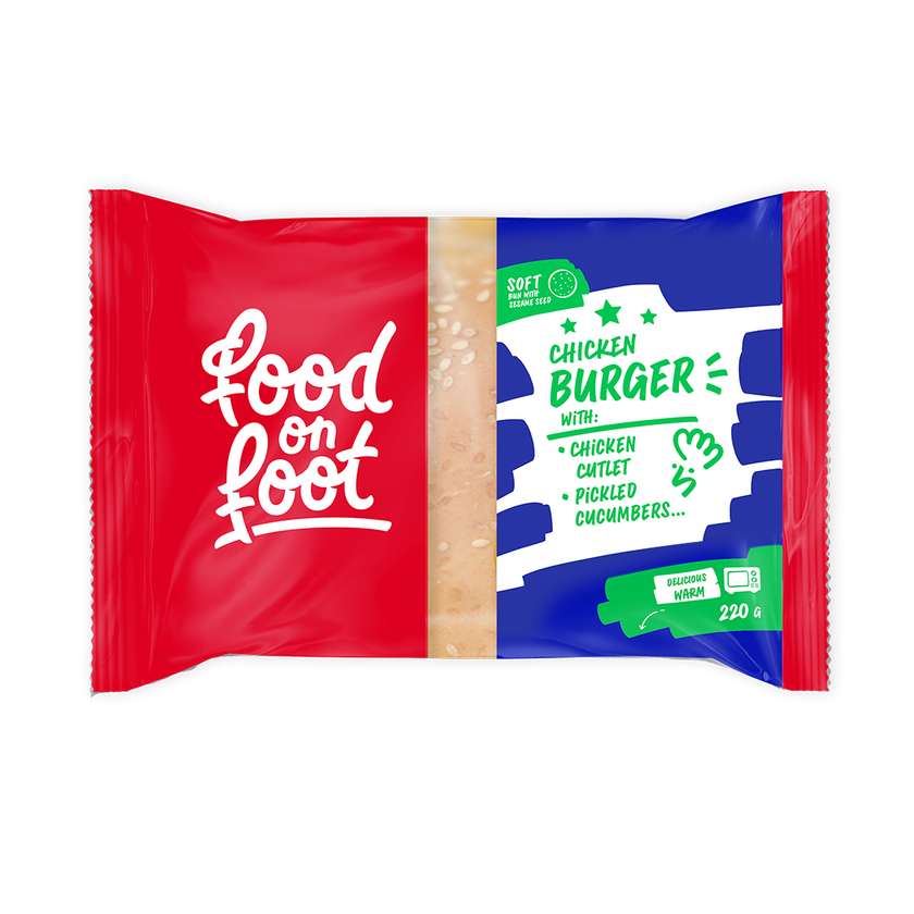 Chicken burger with pickles 220g