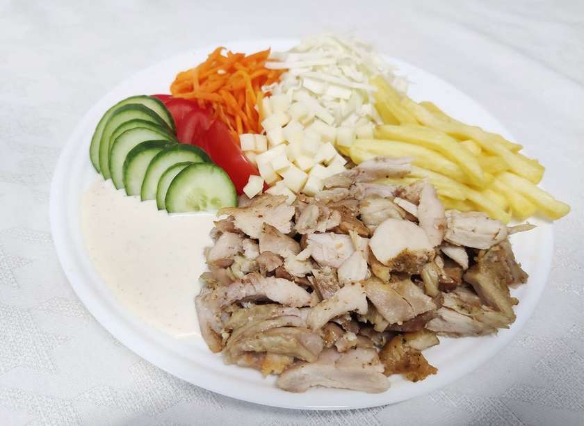 Large Plate with Cheese and Fries