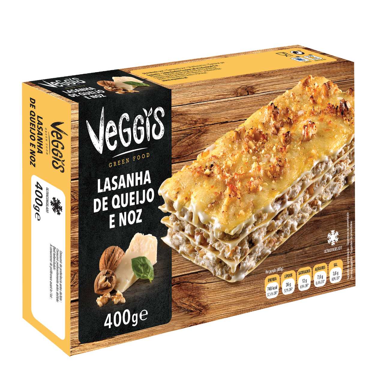 Lasanha de Queijo e Noz Veggis 400 gr
