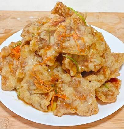 Sweet and Sour Coated Sliced Pork