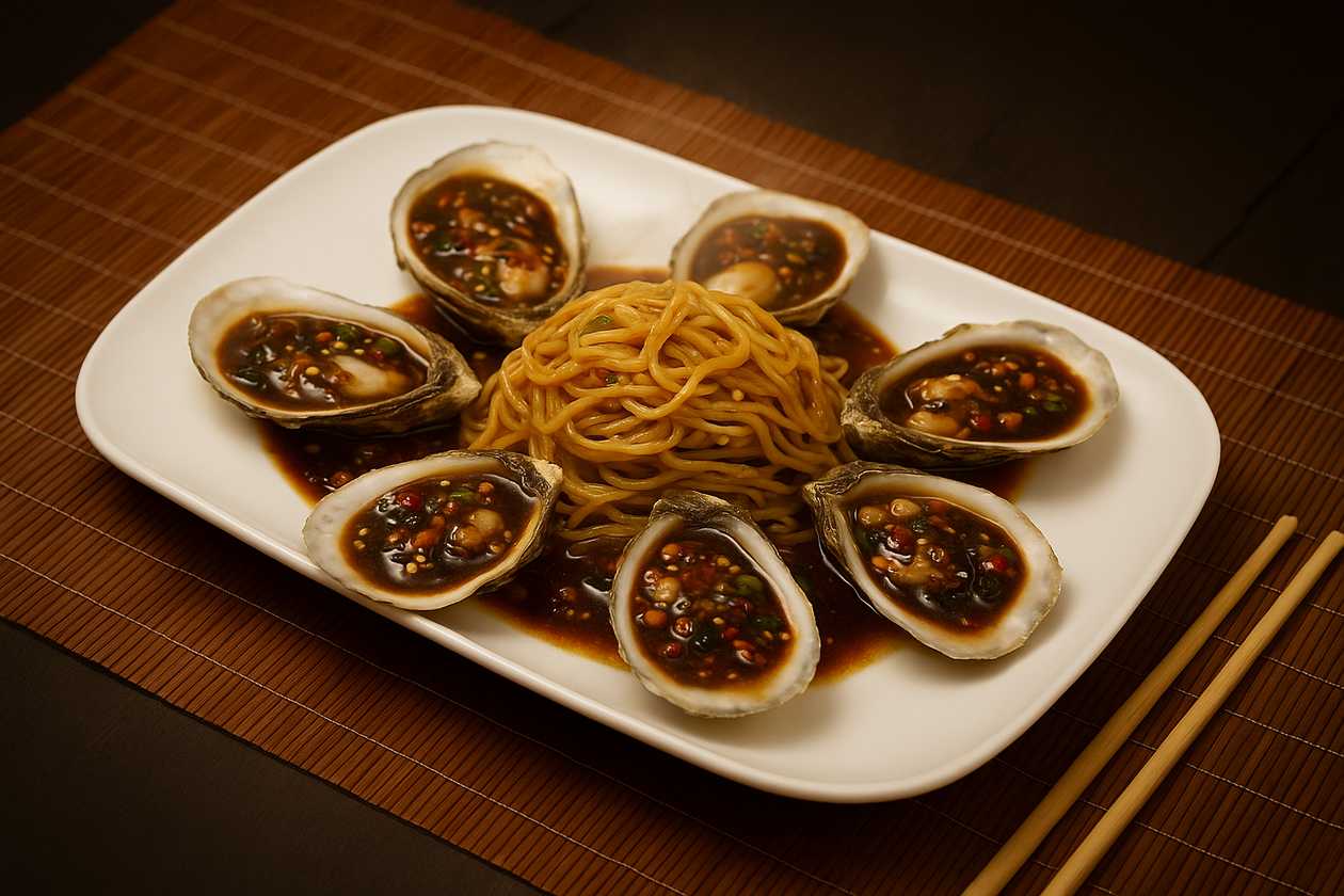 U8 Austrės su makaronais ir daržovėmis