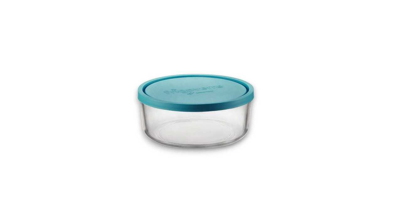 Glass Storage Container, Flat, Round, Small, 1111111111490