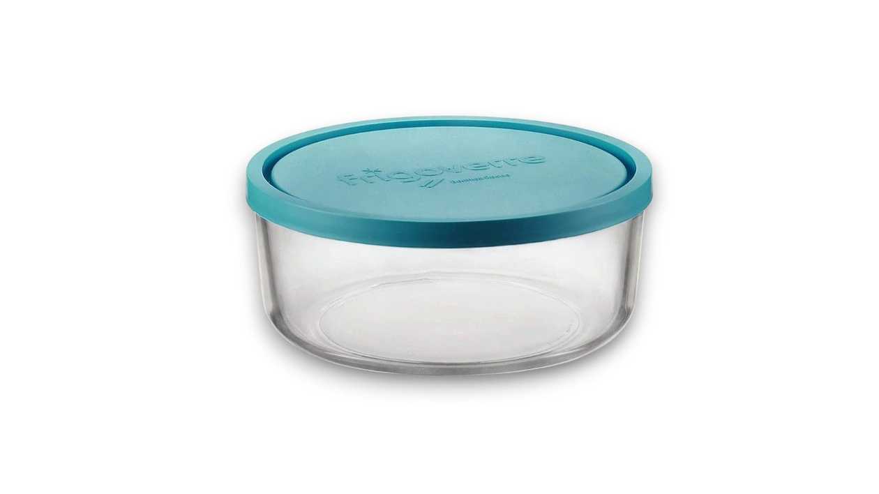Glass Storage Container, Flat, Round, Large, 1111111111488