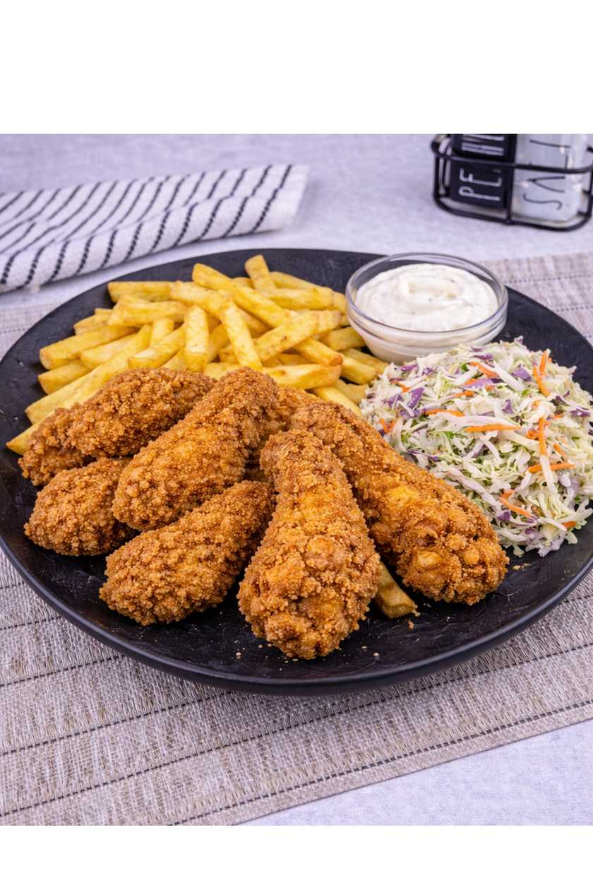 Crispy Wings with Fries