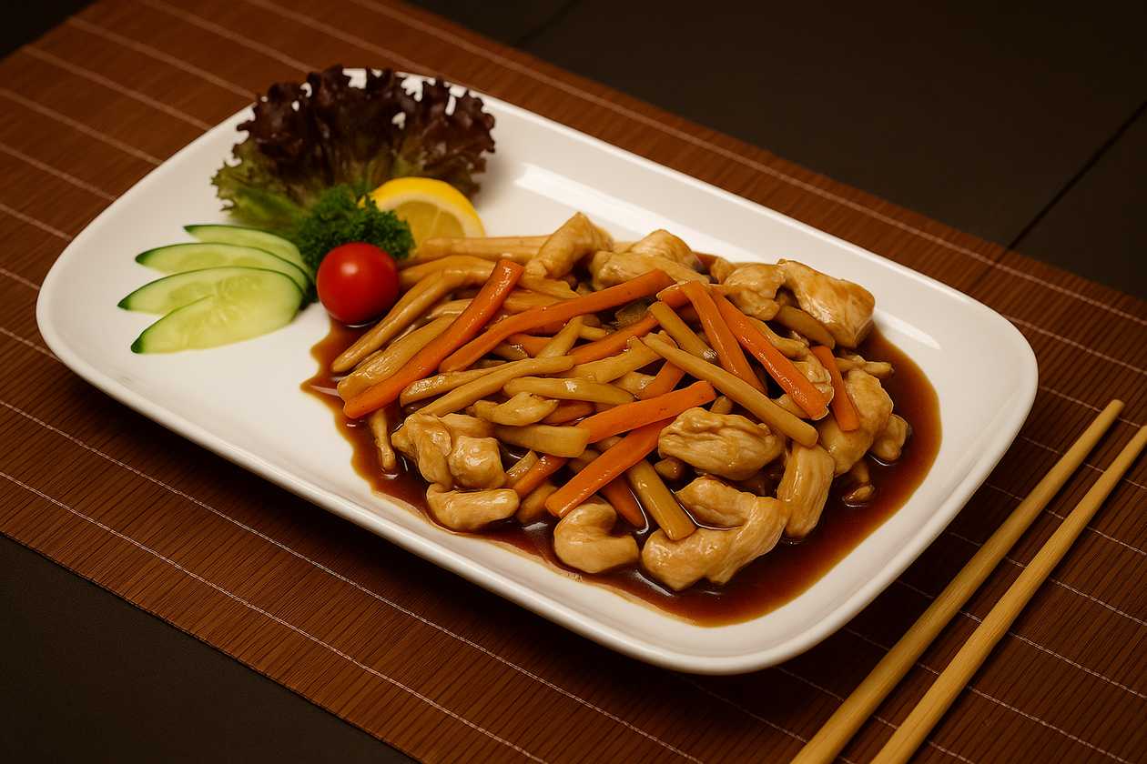 V11 Vištiena su bambukais ir grybais