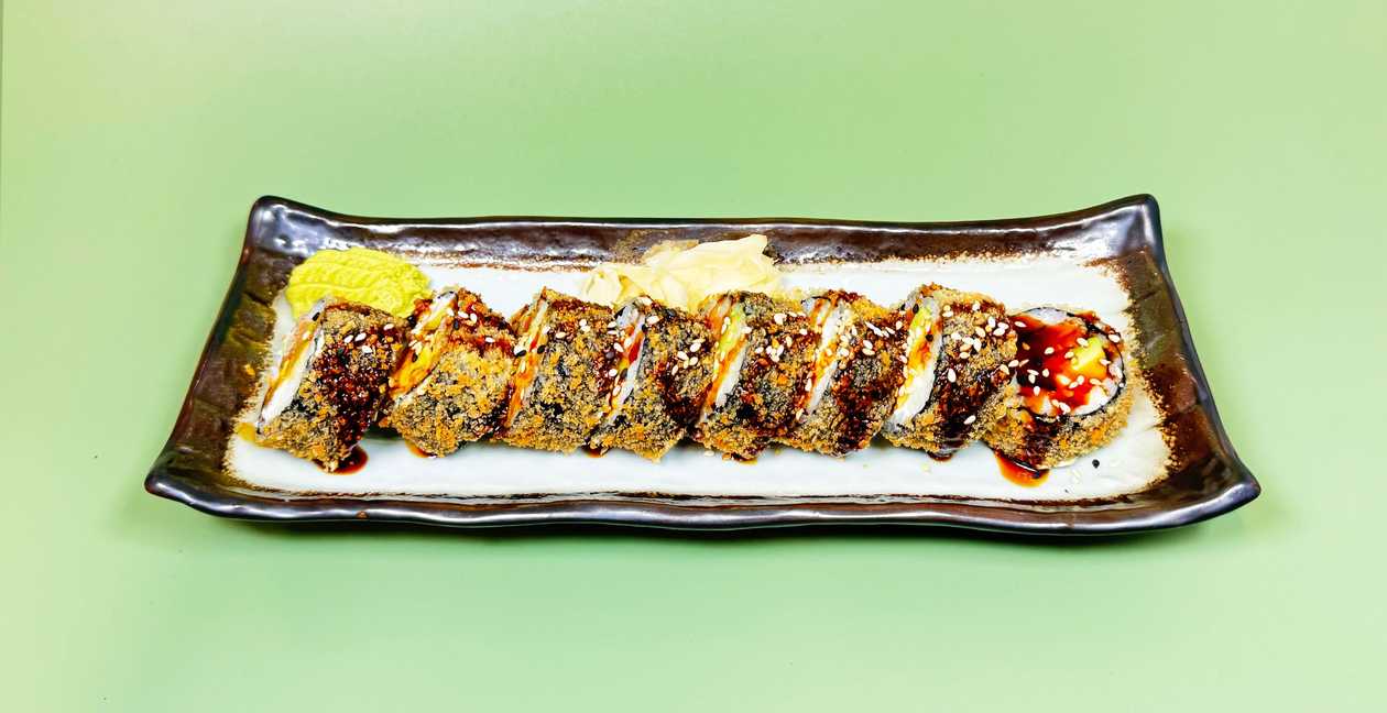 ⭐️Aburi salmon hotroll (8vnt.)