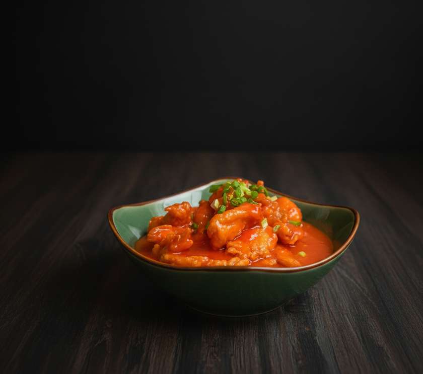 110. Krõbedad krevetid magusa tšillikastmega