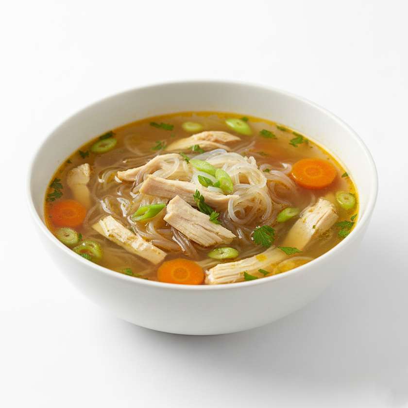 Zupa z kurczakiem i makaronem sojowym