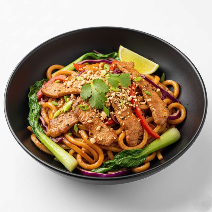 Udon Thai z wieprzowiną