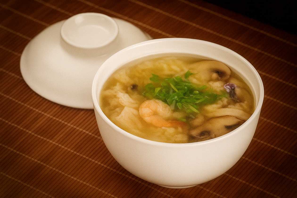 B13 Vištienos sriuba su jūros gėrybėmis