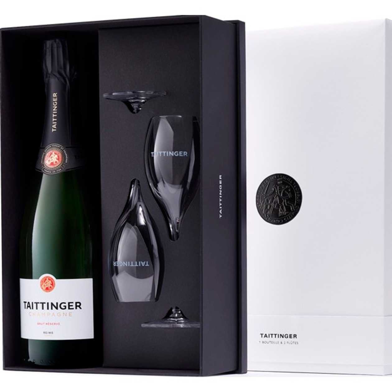 Champagne Taittinger Brut Reserve + 2 copos