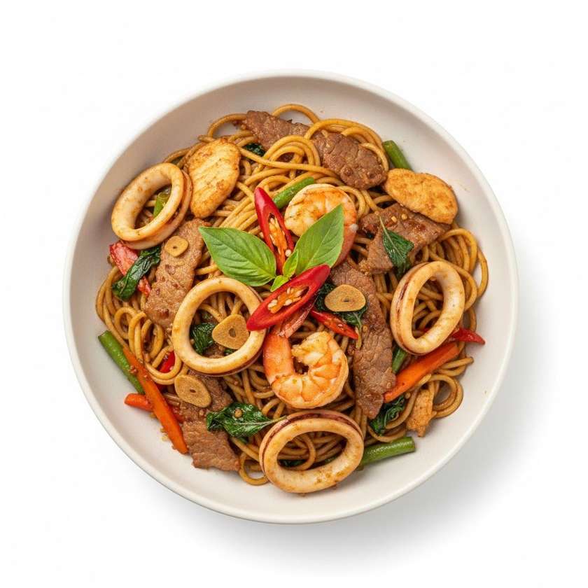 Phad Kra Pao-Noodles Stir Fry