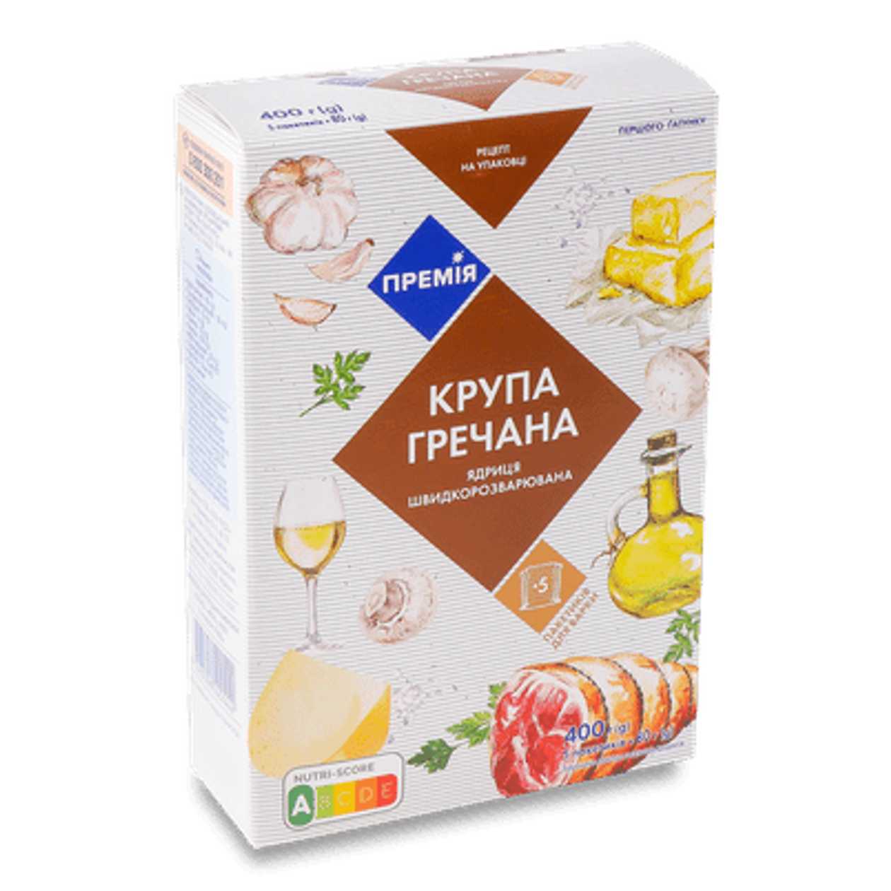 Крупа гречана «Премія» (5*80г/уп)