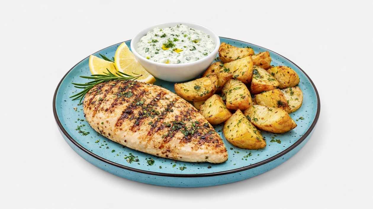 Grilled Chicken Breast with French Fries 400g
