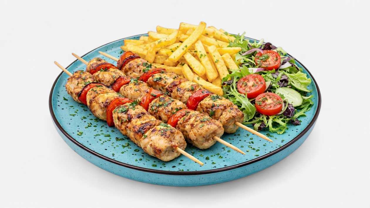 Chicken Skewers with French Fries 500g
