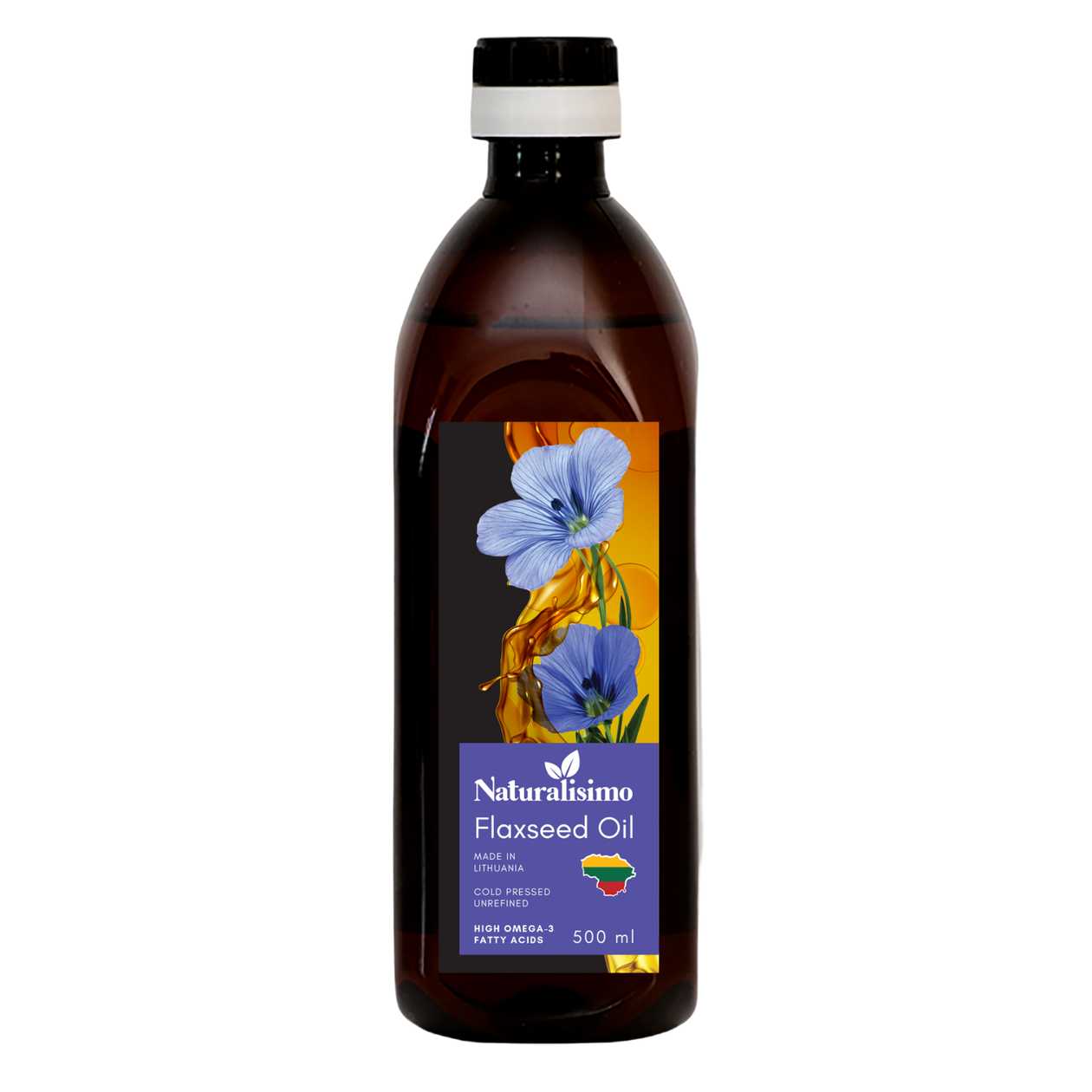 Cold Pressed Flax Seed Oil NATURALISIMO, 500ml (expires soon)