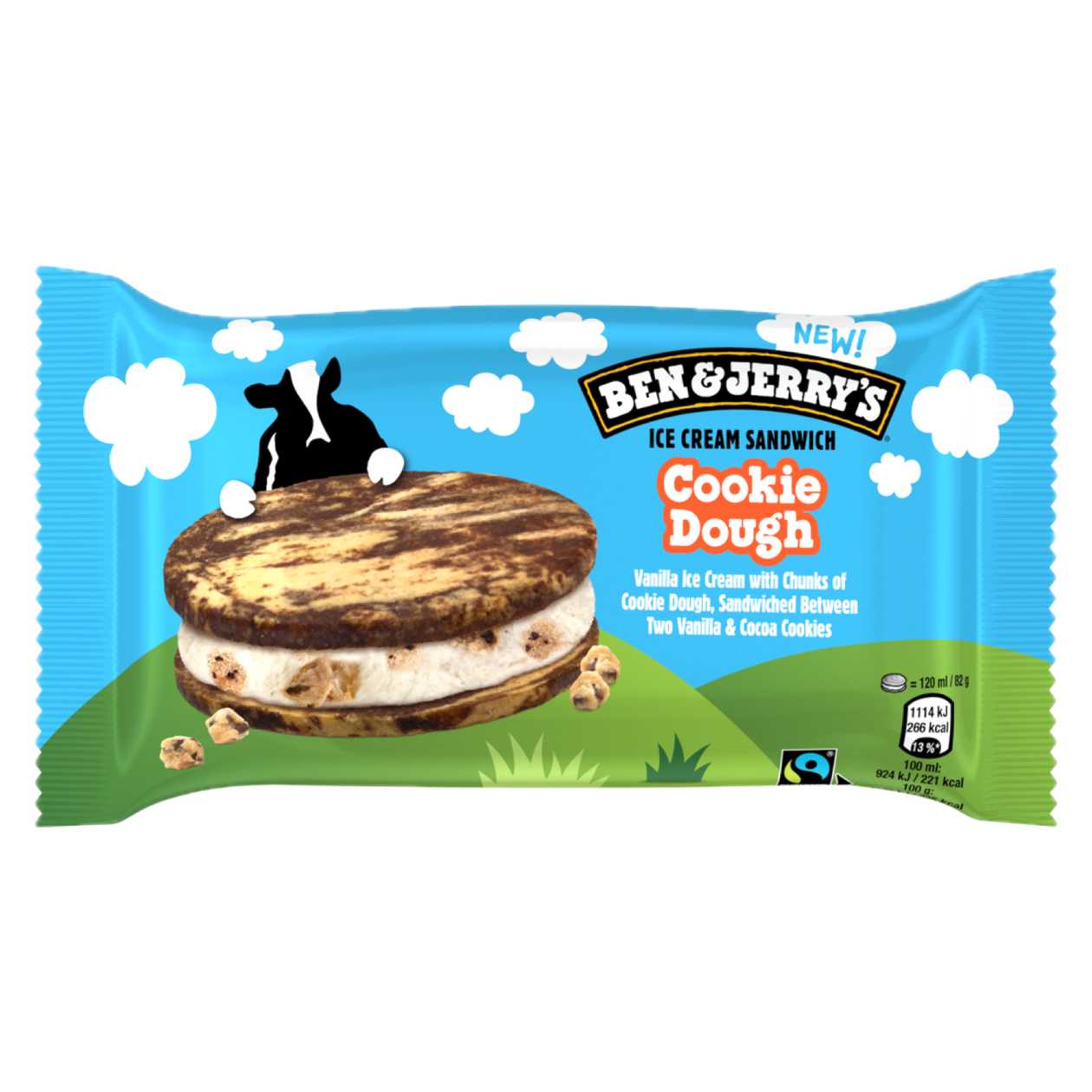 Ben & Jerry's, Cookie Dough Sandwich Ice Cream, 82g