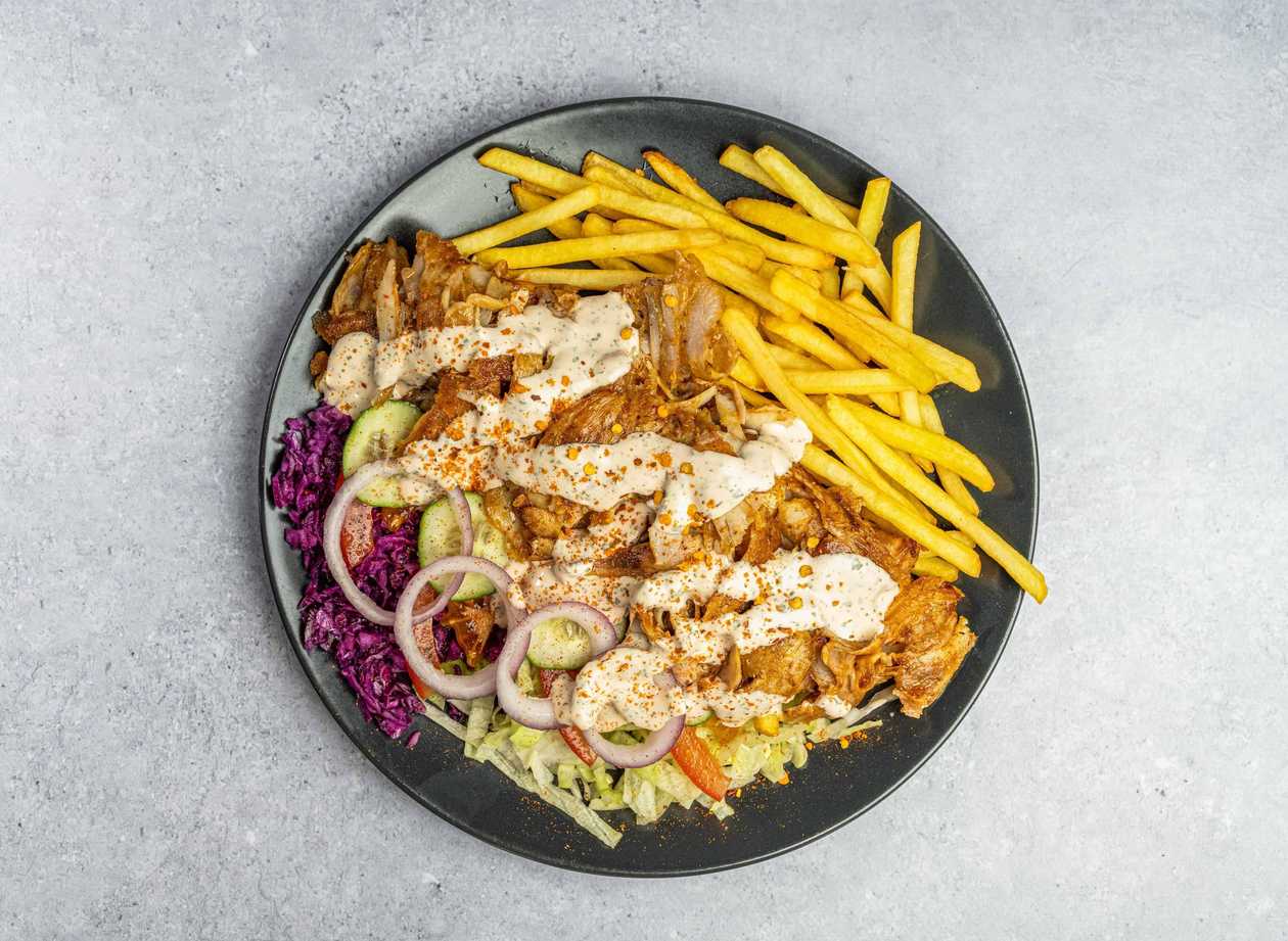Malý talíř kebab jen maso se sýrem