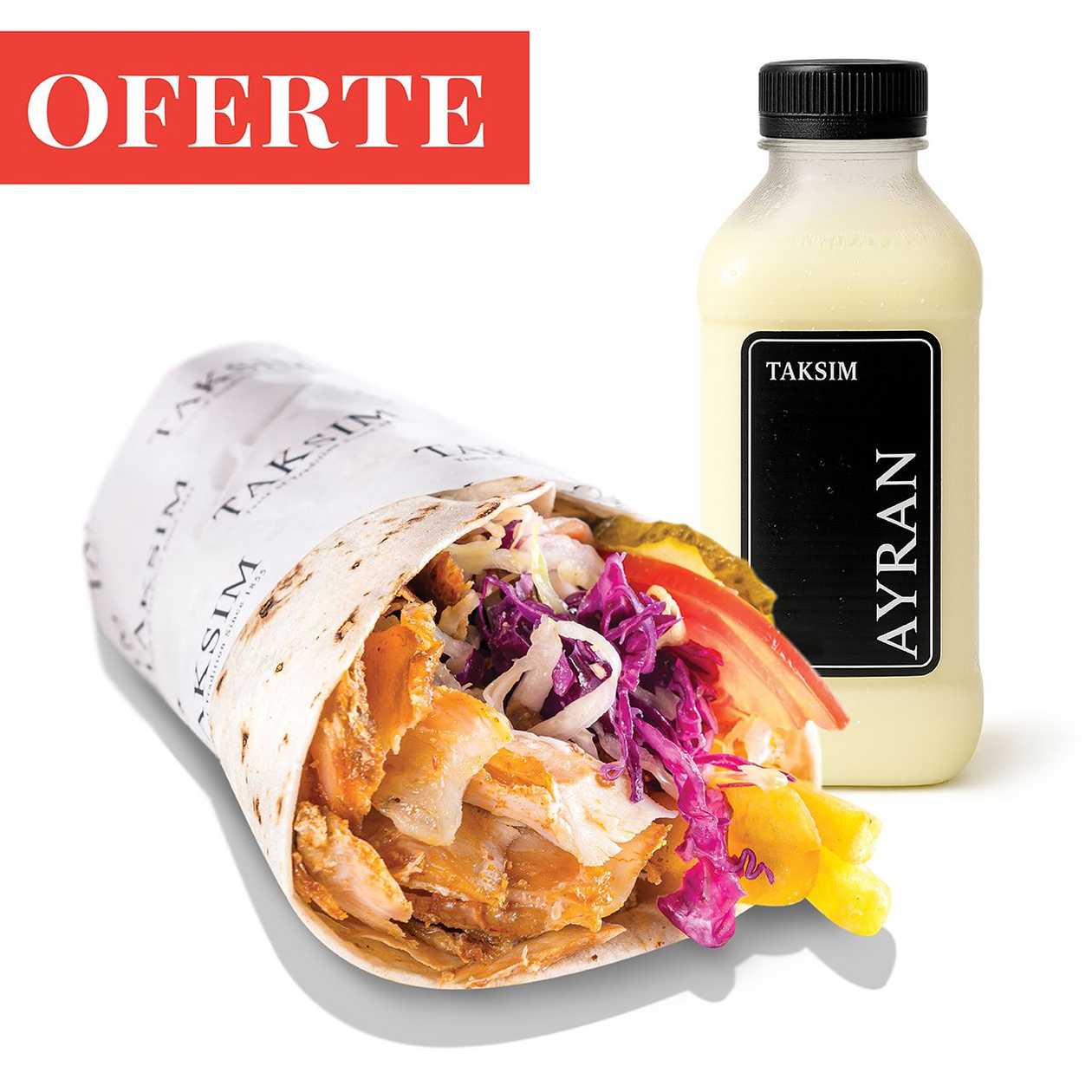 Shaorma lipie mare de pui & Ayran