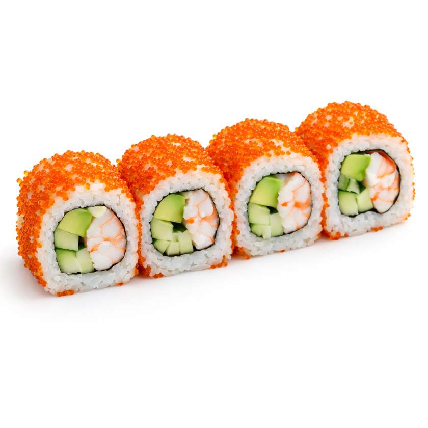 Uramaki ebi caviar