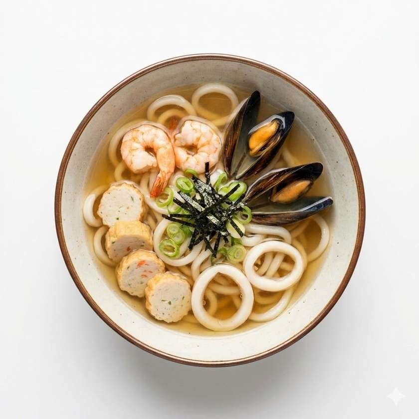 Udon polévka mořské plody