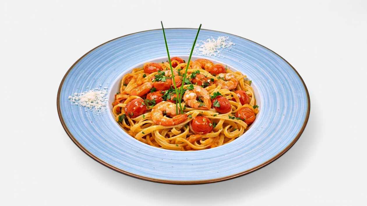 Tagliatelle with Shrimp and Cherry Tomatoes 350g