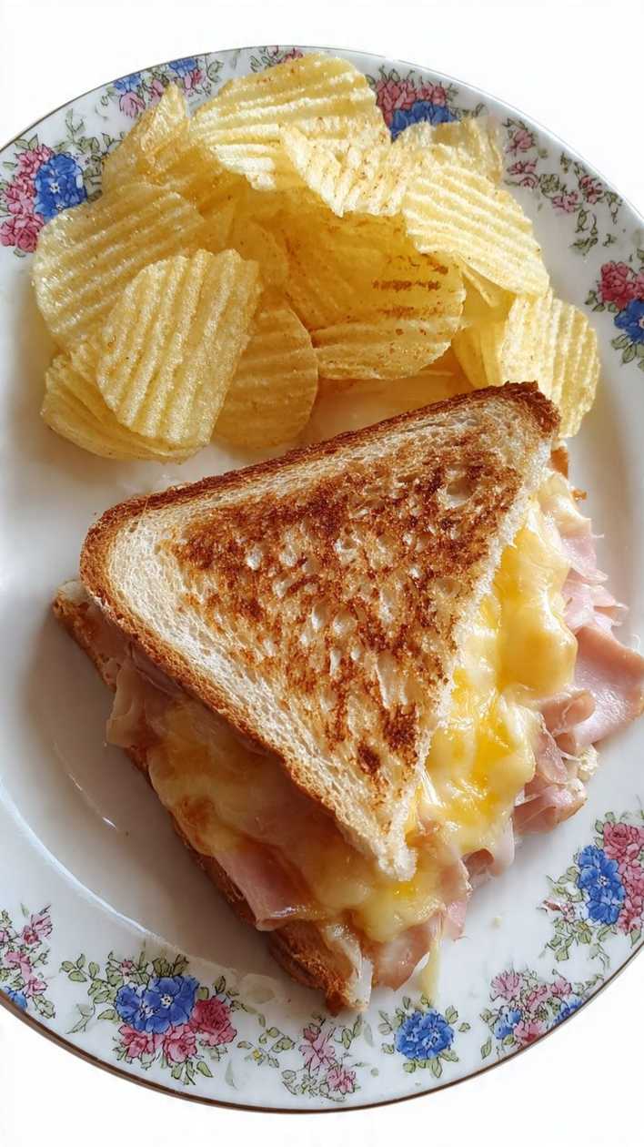 Ham and  cheddar cheese Toast