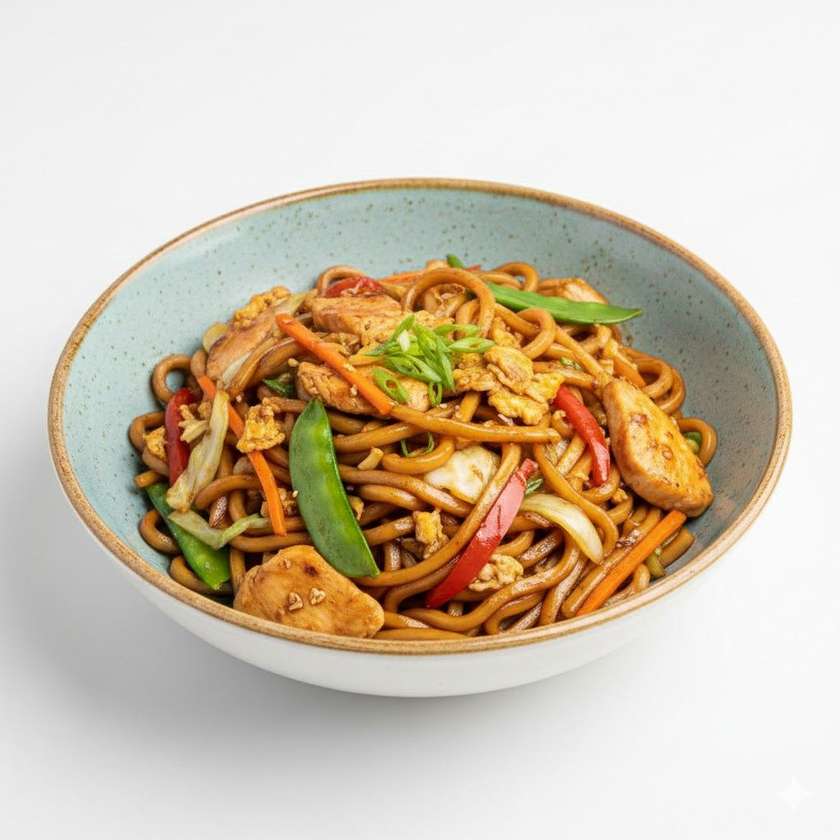 44. Stir Fried udon noodles with chicken