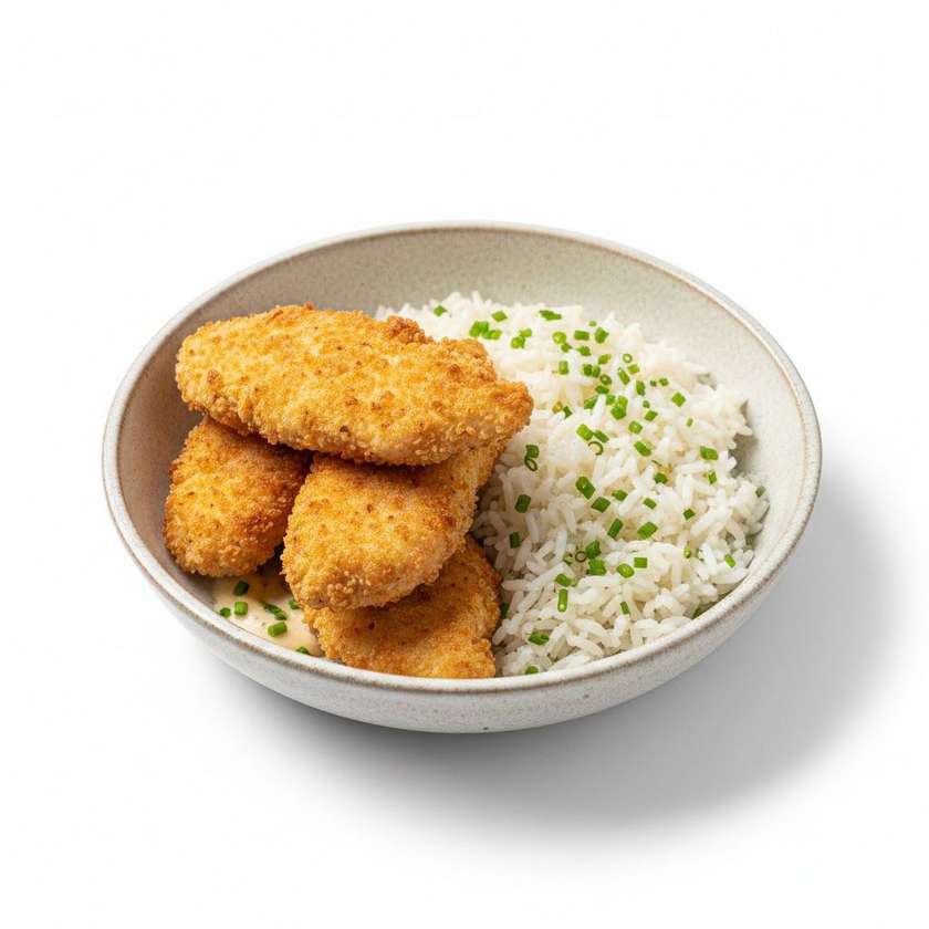 Křupavá kuřecí prsa s rýží