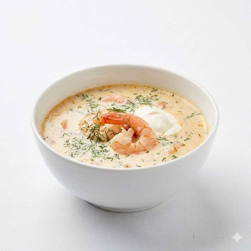 Polévka s krevetami