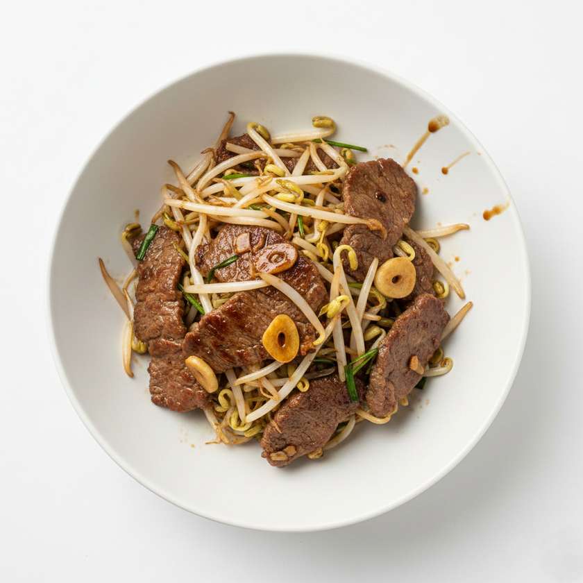 13. Stir Fry Beef with Bean Sprouts