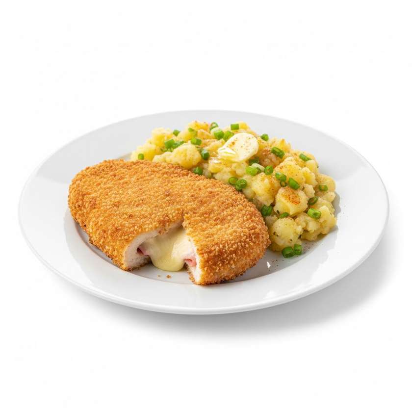 Vyprážaný kurací rezeň, ryža (1,3,7)