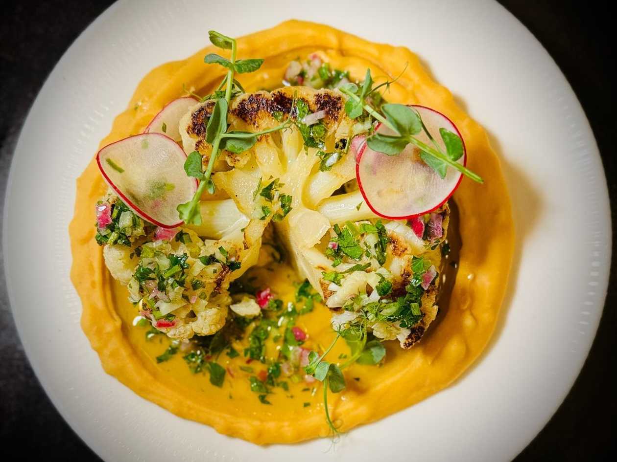 Roasted Cauliflower with Bean Purée and Chimichurri Sauce 350g