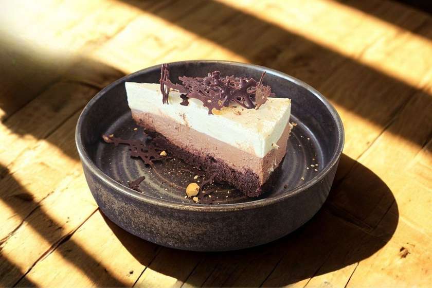 Triple Chocolate Cake with Roasted Hazelnuts