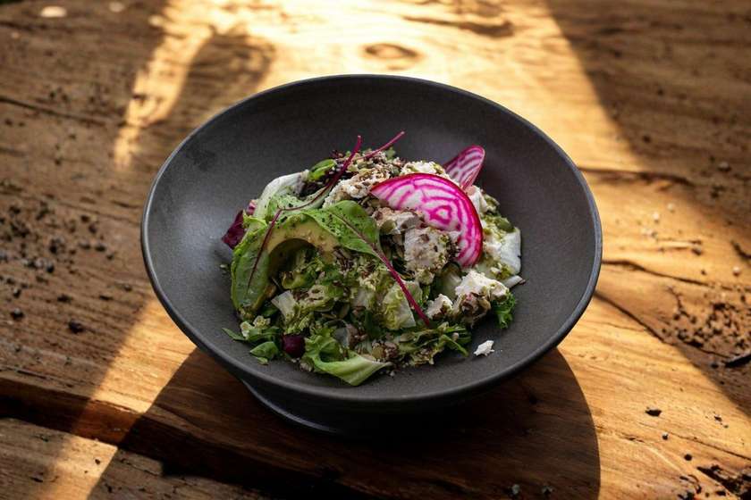 Salad with Salted Soft Cheese