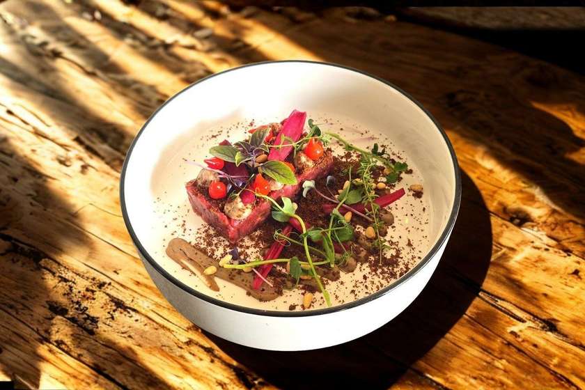 Beef Tartare with Black Bread Crumbs 🌶️