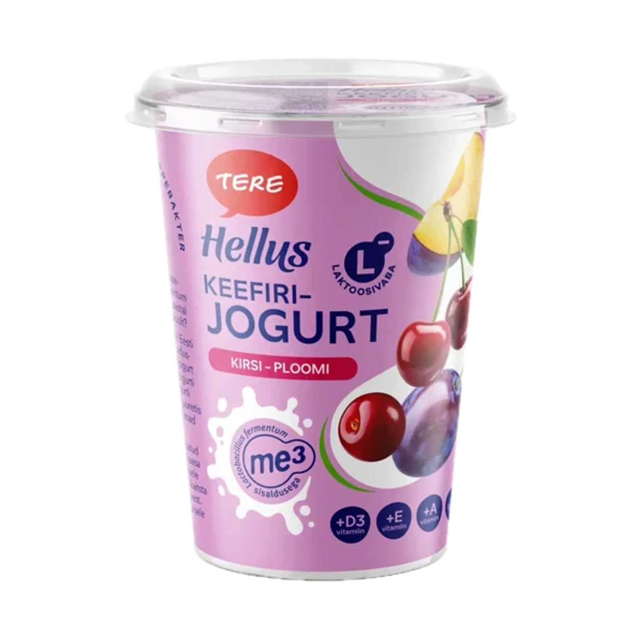 Hellus, ME-3 keefirijogurt kirsi-ploomi, 380g (aegub peagi)
